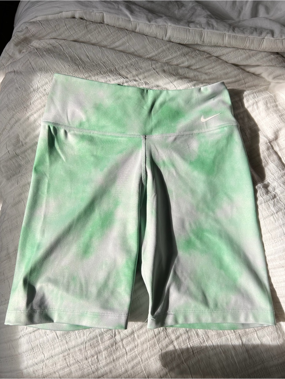 Nike Women's Mint Green Tie-Dye Bike Shorts